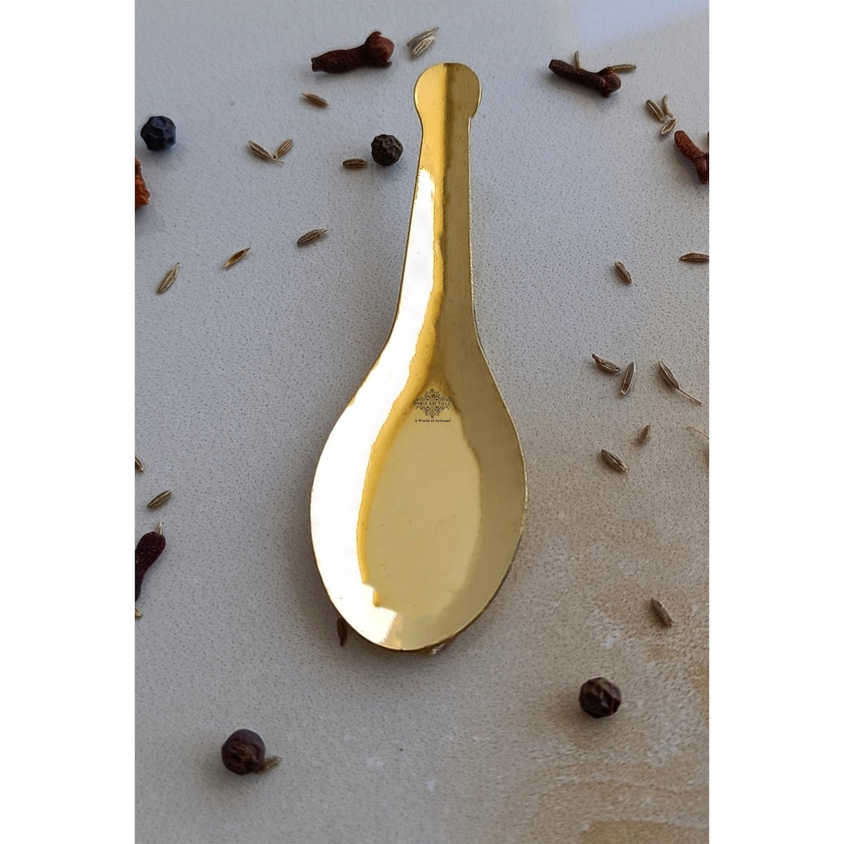 Pure Brass Gold Float Masala Spoon