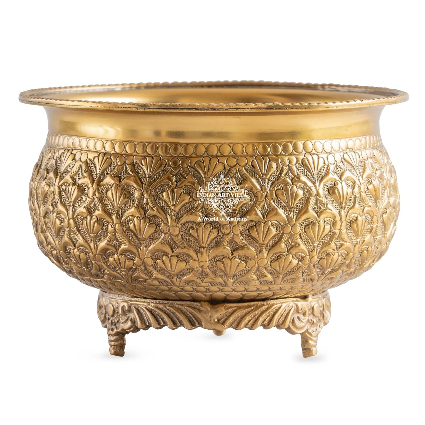 Pure Brass Embossed Design Decorative Bowl