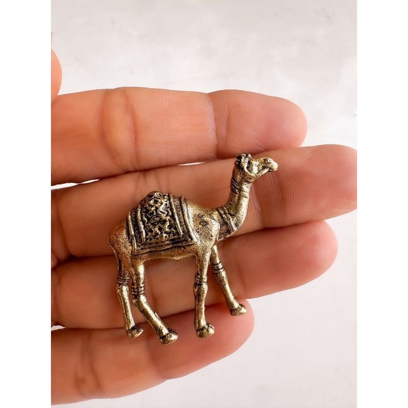 Pure Brass Miniature Camel Statue for Vastu - 3 cm