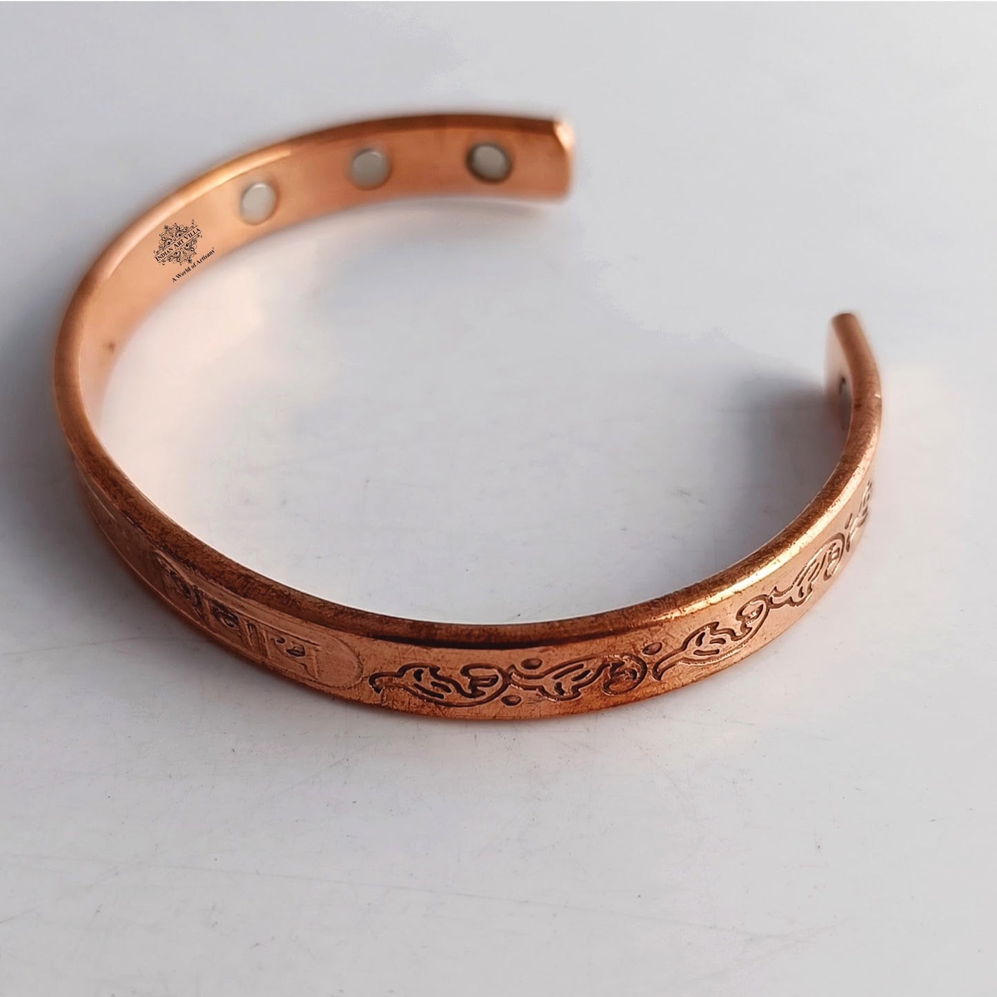 Unisex Copper Magnetic Bangle with Om Namah Shivay Inscription