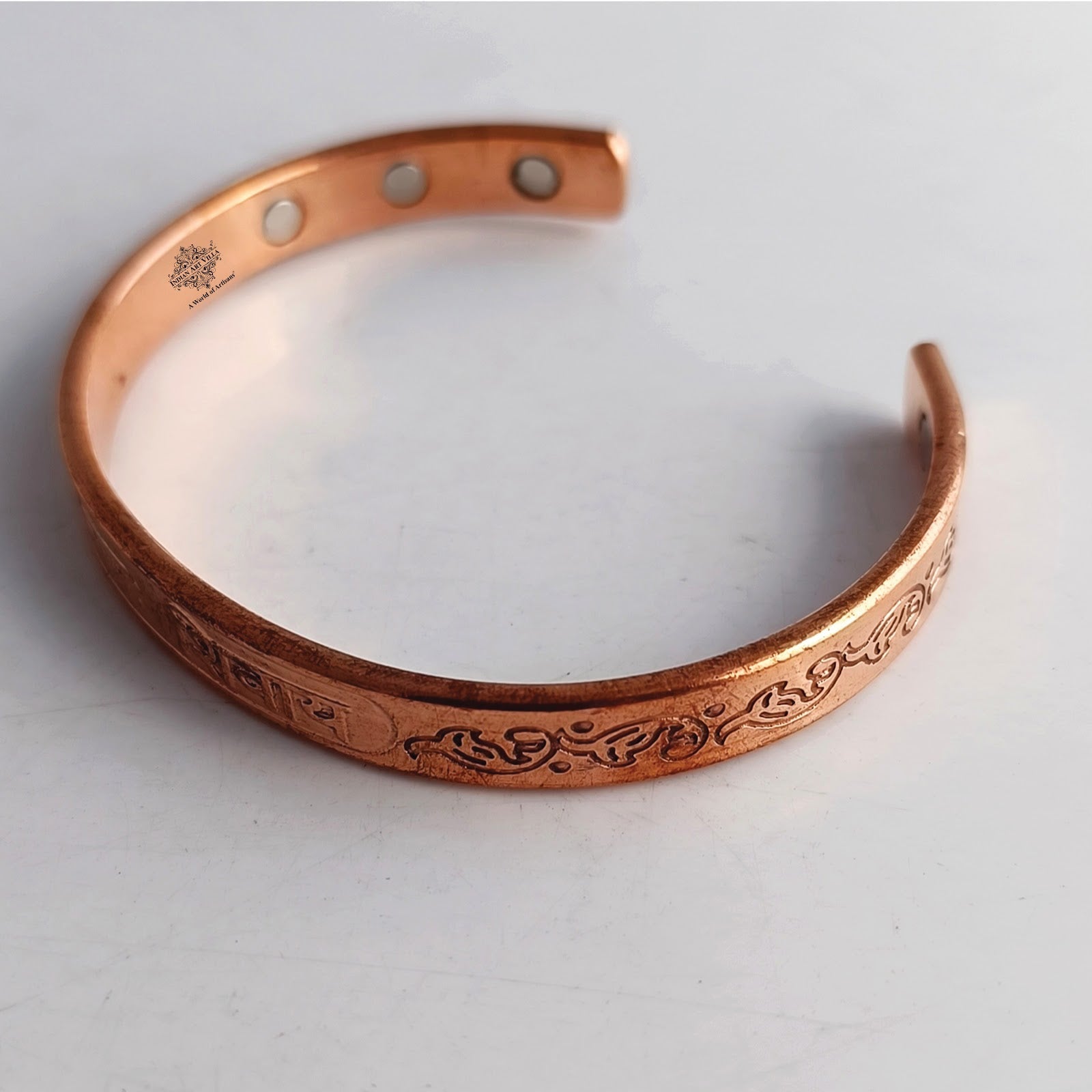 Unisex Copper Magnetic Bangle with Om Namah Shivay Inscription
