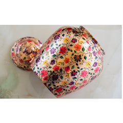 Pure Copper Water Dispenser/Matka In Multi Color Floral Print Design with Brass Tap,13 Ltr.