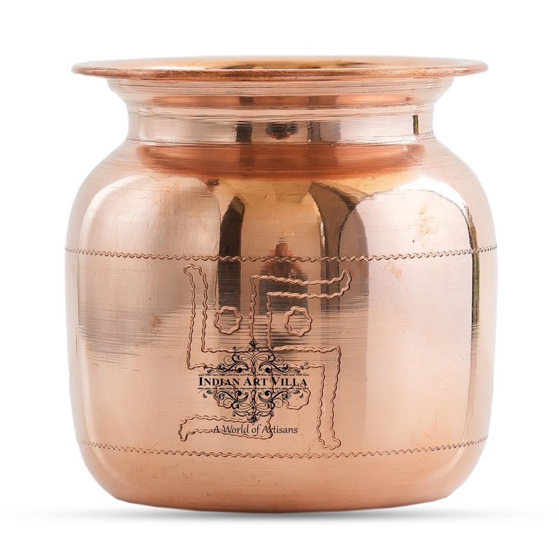Handmade Pure Copper Lota with Om Design, Ayurveda Benefit, Water Strorage Pot