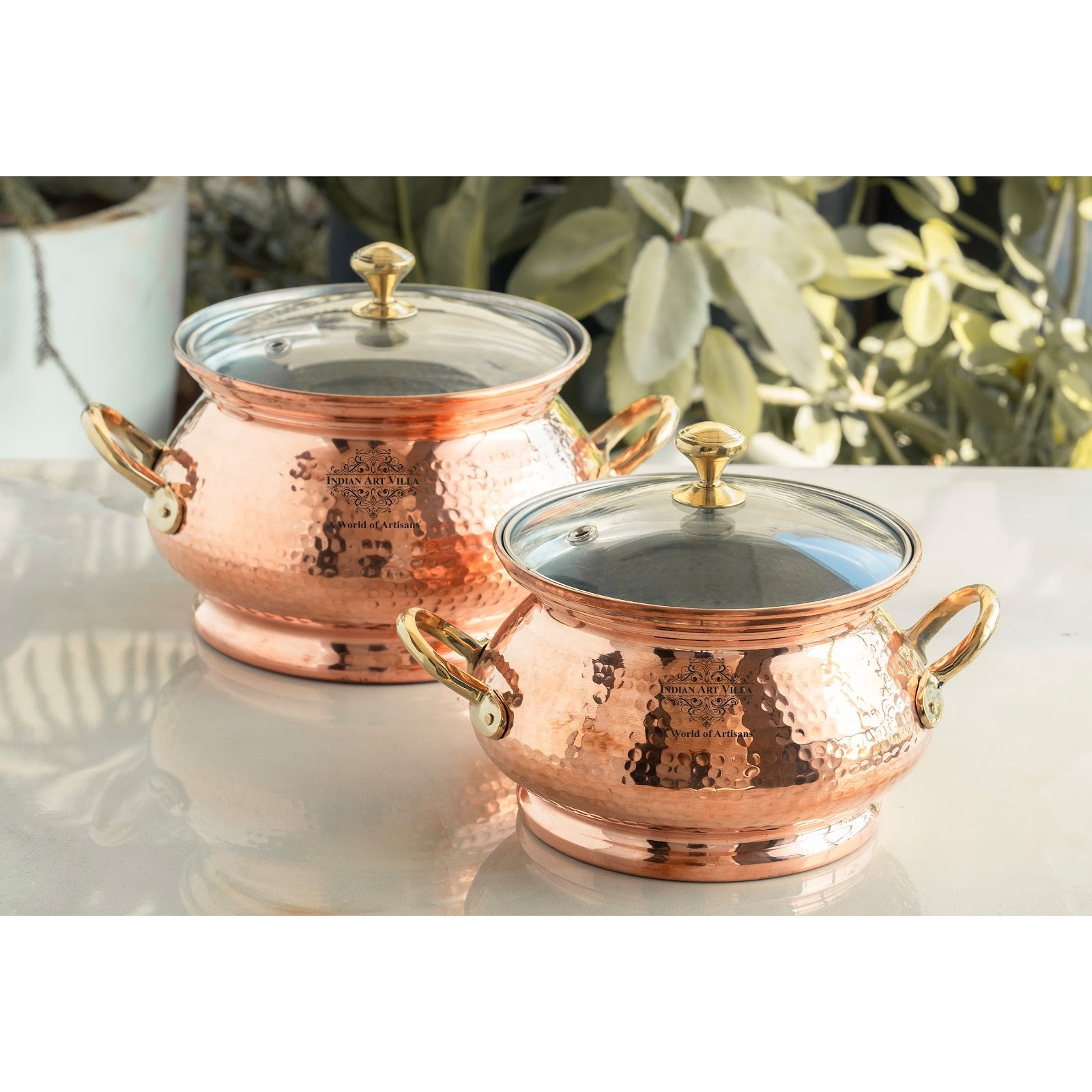 Pure Steel Copper Hammered  Biriyani Handi With Inside Tin Lining