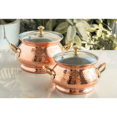 Pure Steel Copper Hammered  Biriyani Handi With Inside Tin Lining