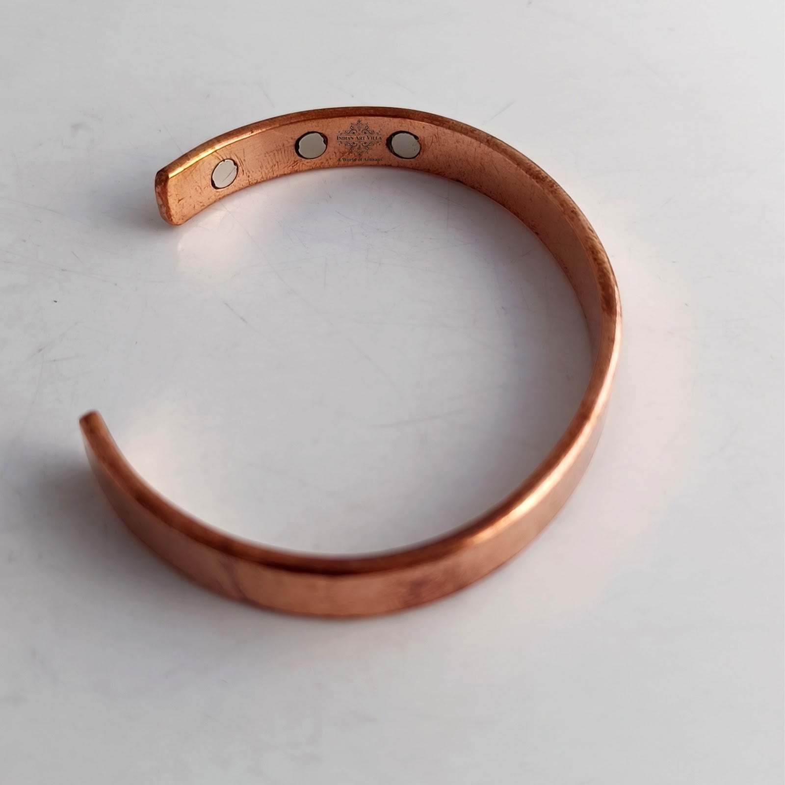 Pure Copper Flat Plain Bangle with Inbuilt Magnet for Energy Balance