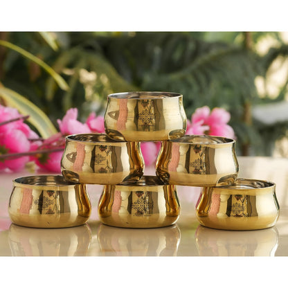 Steel Brass Curved Chuttni Bowl, Volume-75 ML