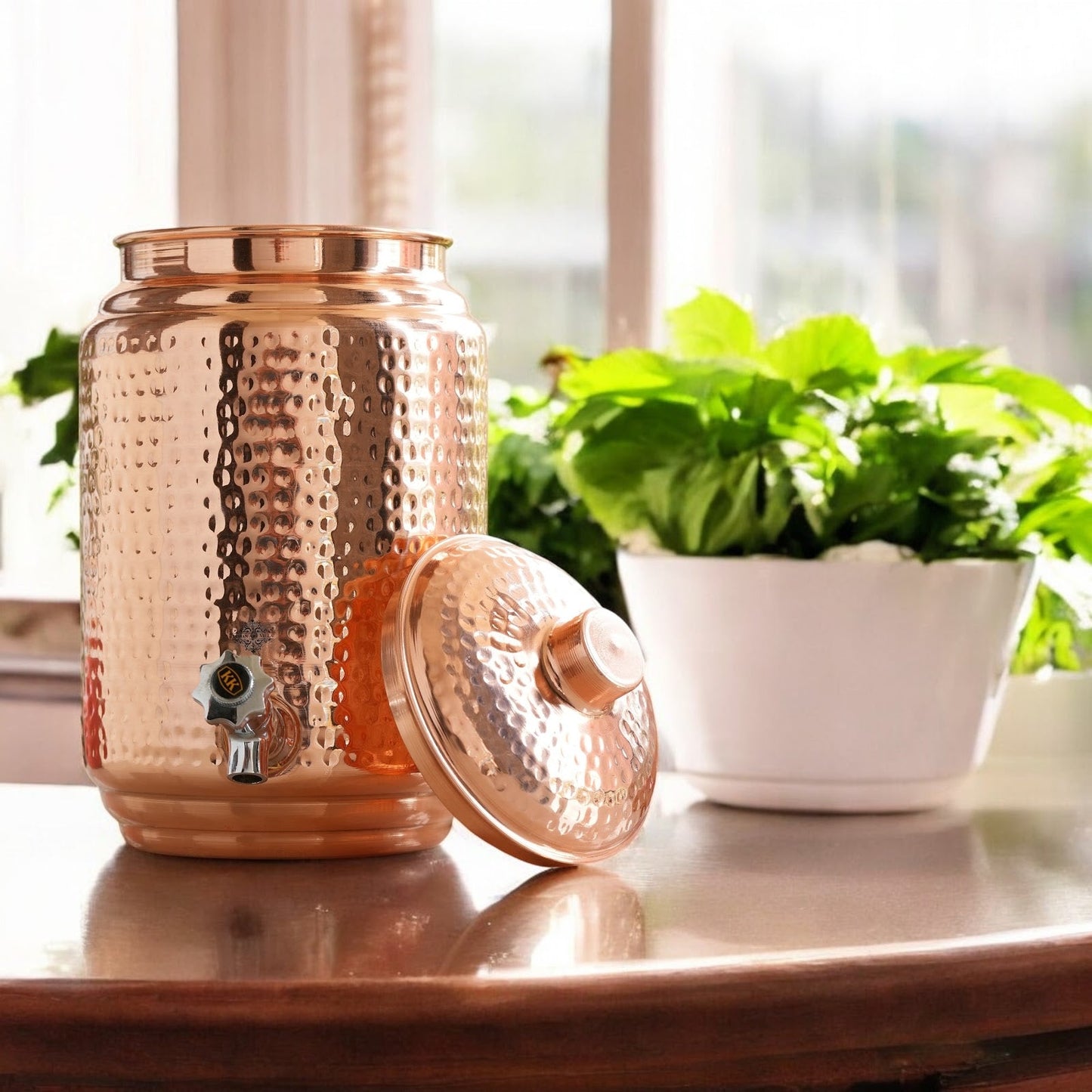 Pure Copper With Hammered Design Water Pot