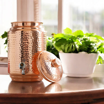 Pure Copper With Hammered Design Water Pot