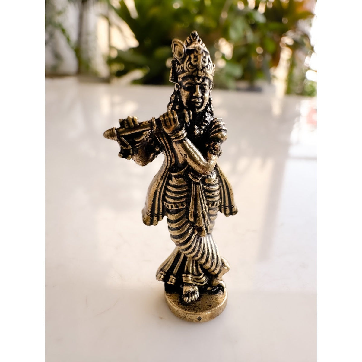 Pure Brass Miniature Krishna Ji Murti - 3.56 cm