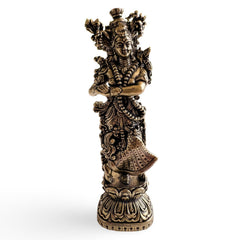 Pure Brass Miniature Handcrafted Radha Ji Idol For Home Mandir - 7.4 cm