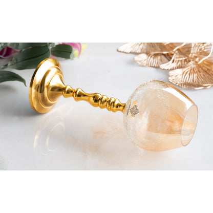 Gold Finish Decorative Candle Holder with Pillar Design – Elegant Accent for Home Decor, Dining Table, Festive Celebrations, and Gifting