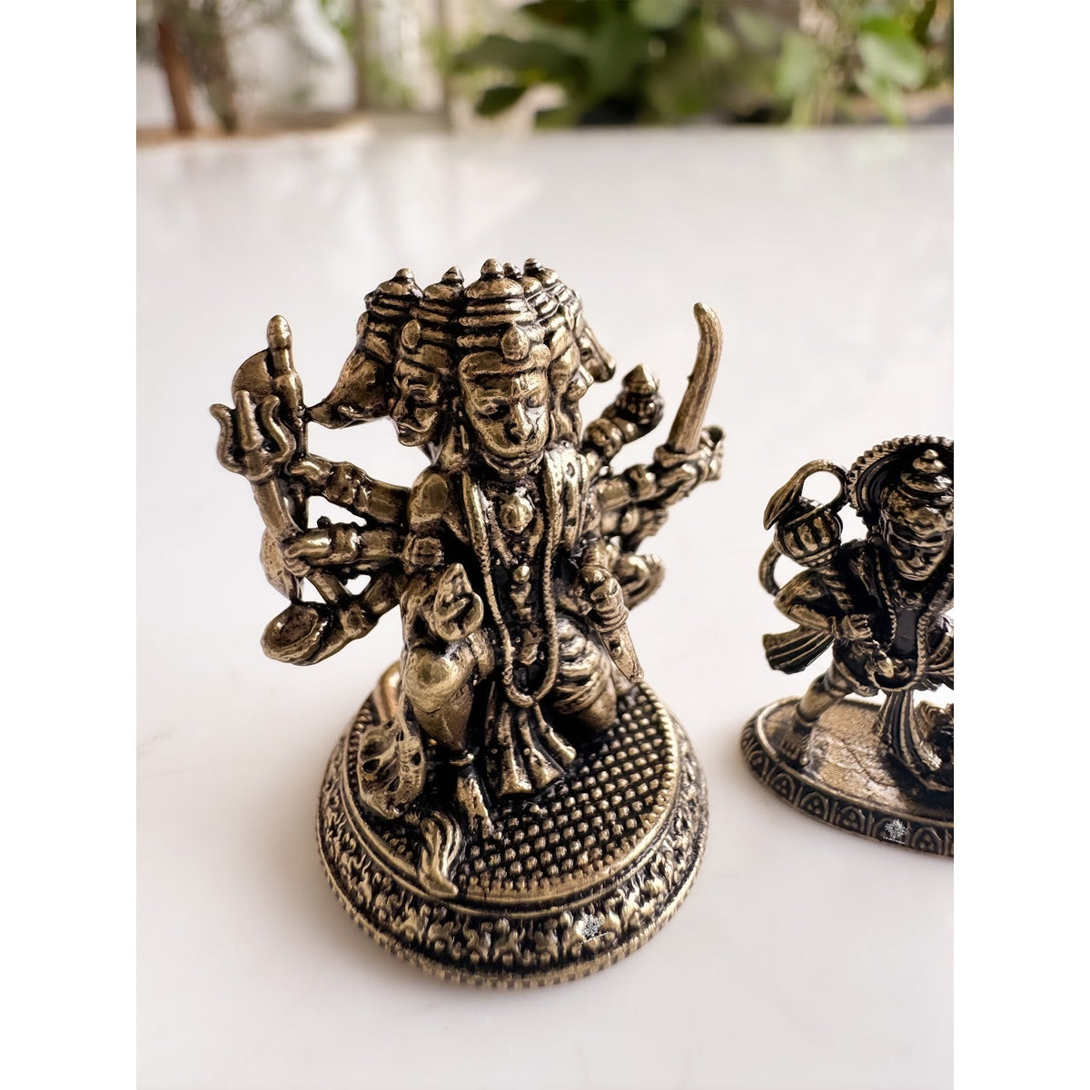 Pure Brass Miniature Panchmukhi Hanuman Bhakt Set