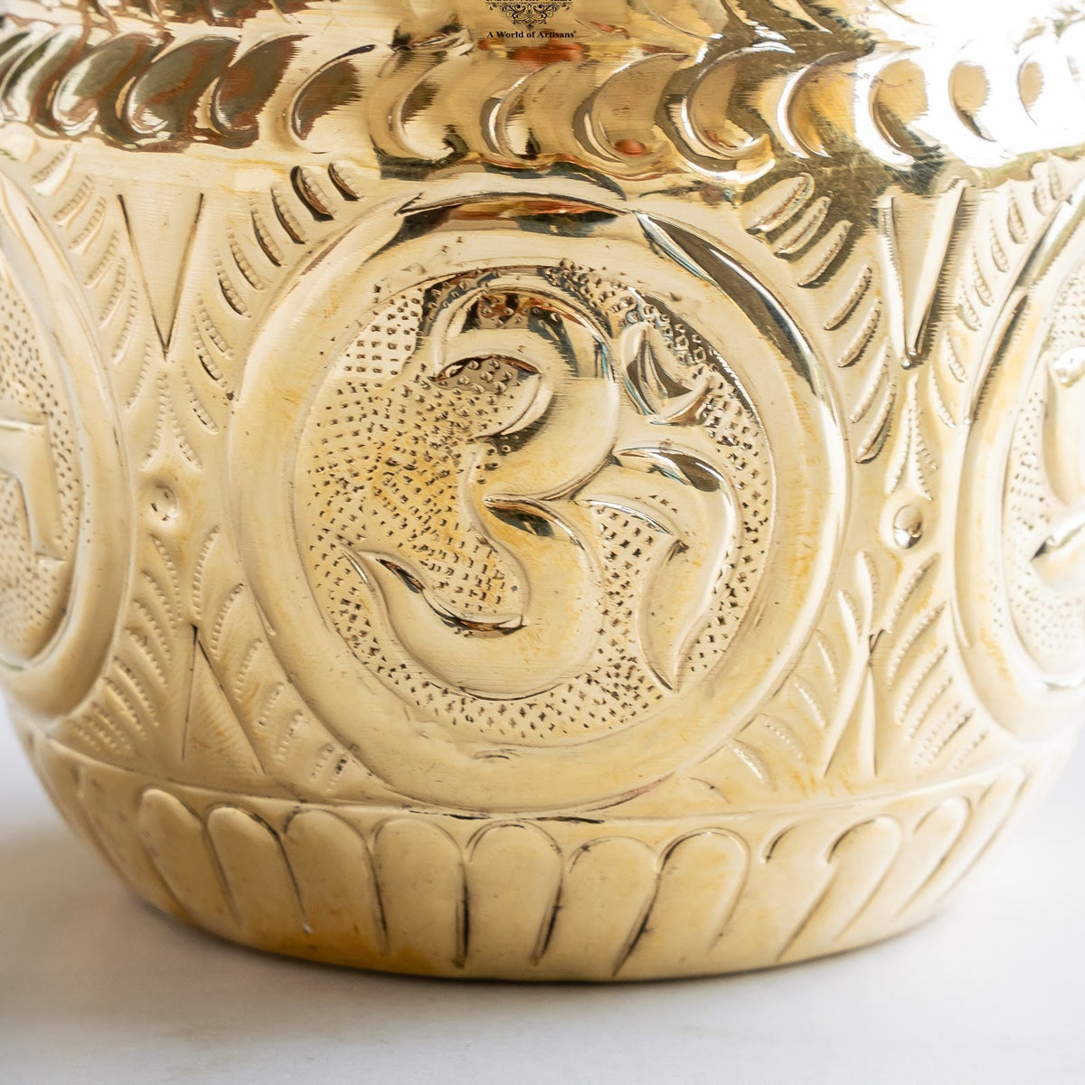 Pure Brass Lota with Swastik & Om Design for Pooja - 1000 ML