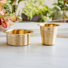Brass Filter Coffee Dabra Set with Elephant Design