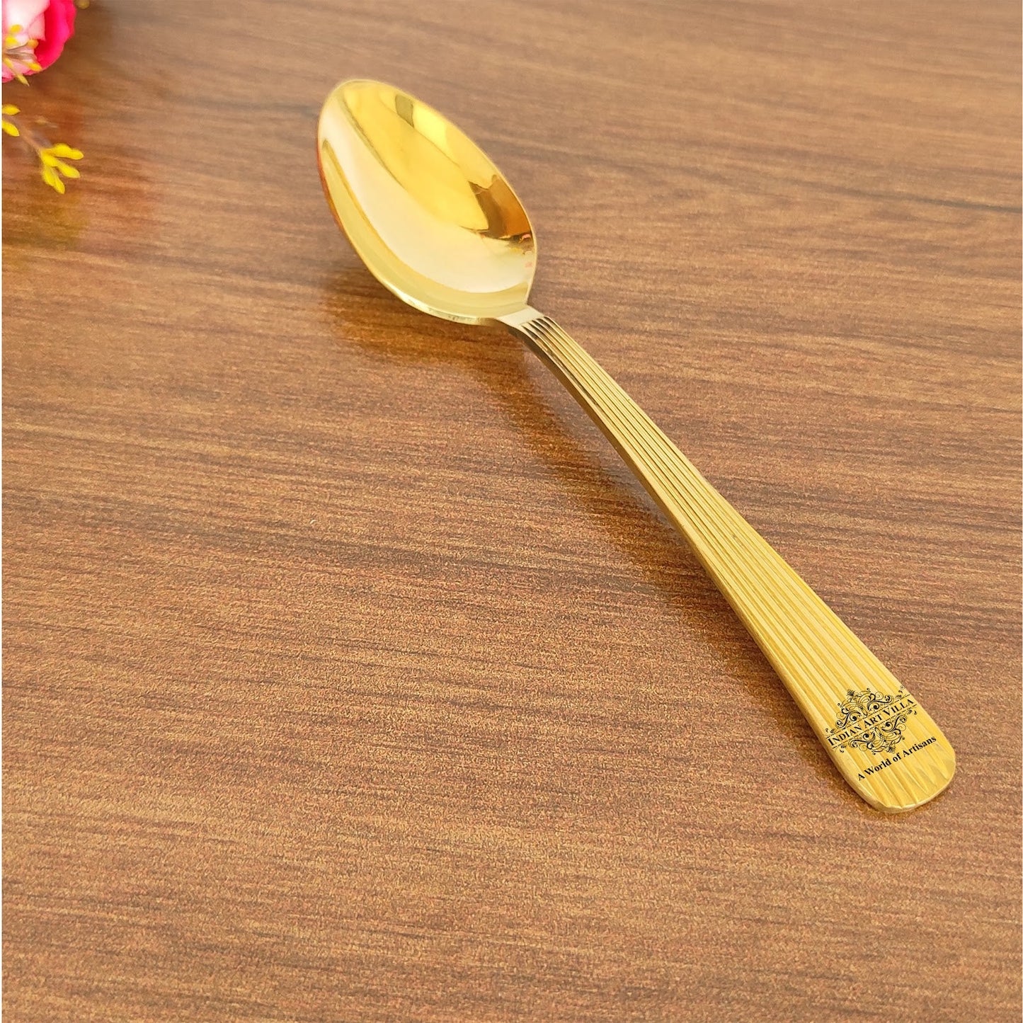 Brass Lining Spoon Tableware Serveware Home Hotel Restaurant Silver