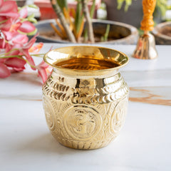 Pure Brass Lota with Swastik & Om Design for Pooja - 1000 ML