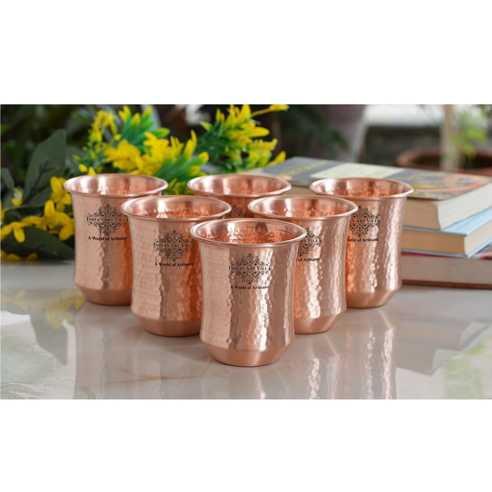 Pure Copper Hammered & Smooth Design Glass