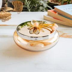Glass Bowl with Steel Lid & Velvet Gift Box - 1350 ML