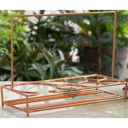 Handcrafted Pure Copper Kettle with 6 Glass Holding Stand