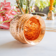 Pure Copper Lota with Om Design For Pooja - 700 ML
