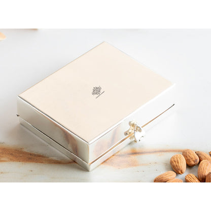 Silver Plated Multi-Purpose Box with Jali Cutting Design, Elegant Silver & Copper Finish
