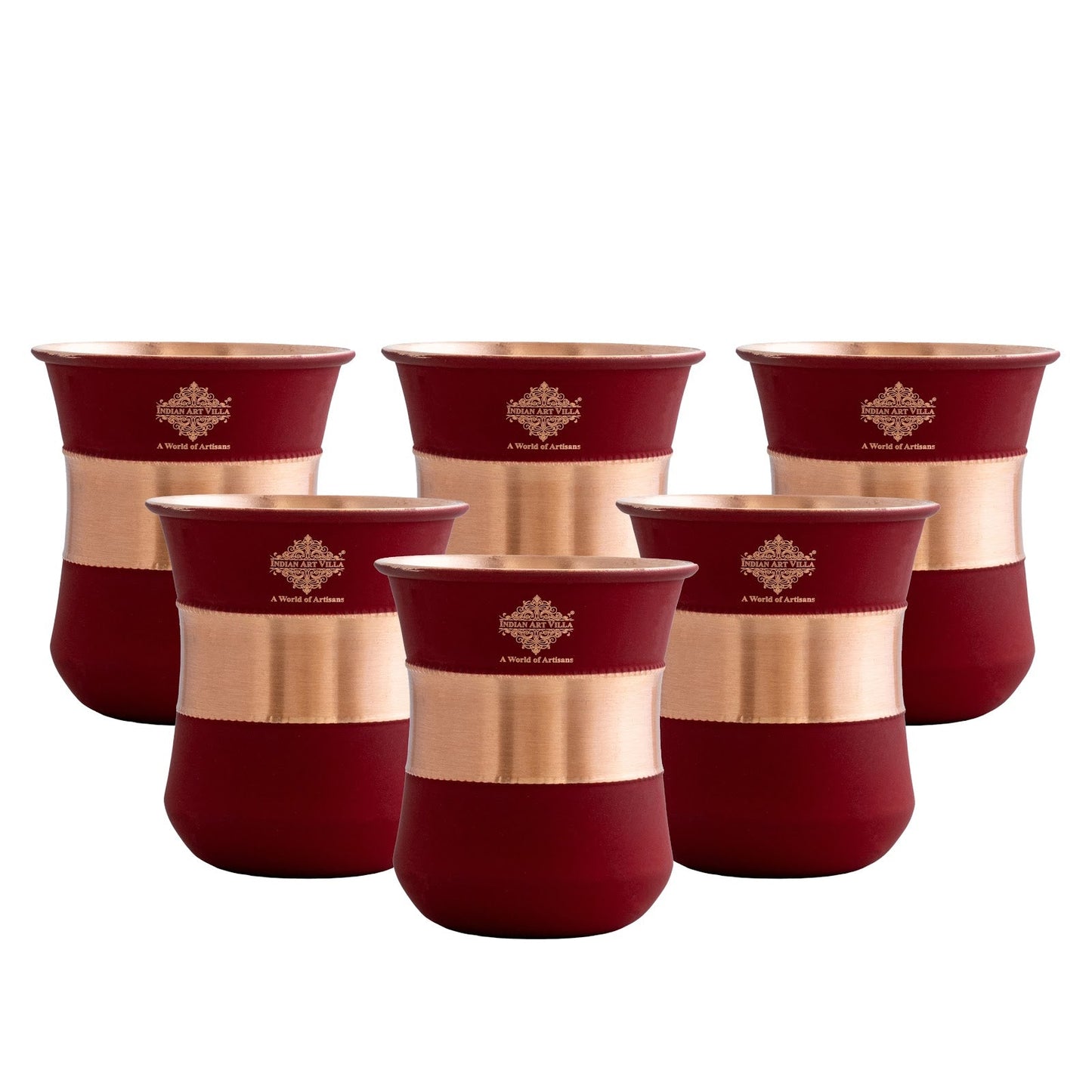 Pure Copper Half Silk Finish Glass – 300 ML