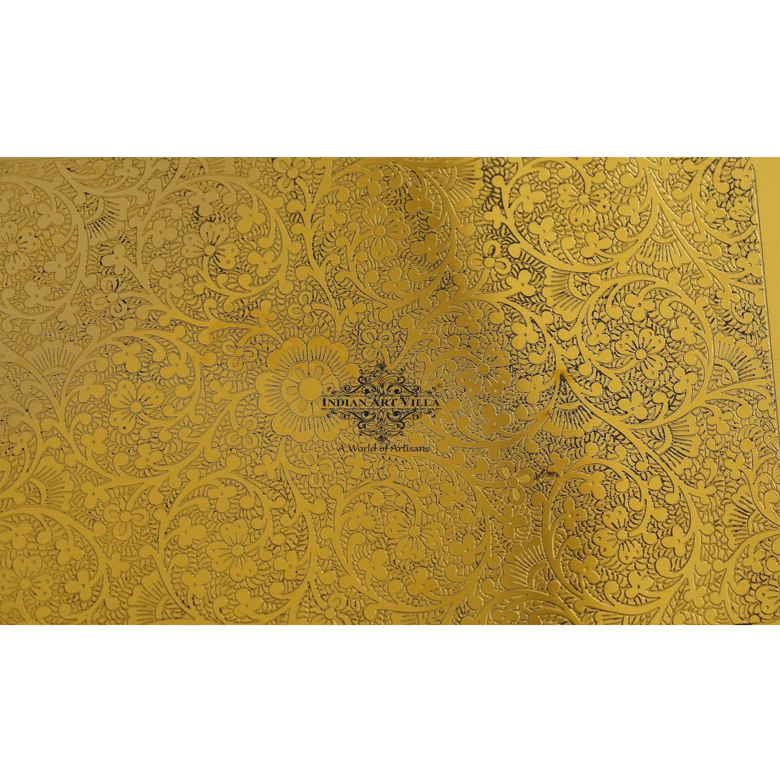 Brass Embossed Design Tray with beautiful Edges, Serveware, Tableware