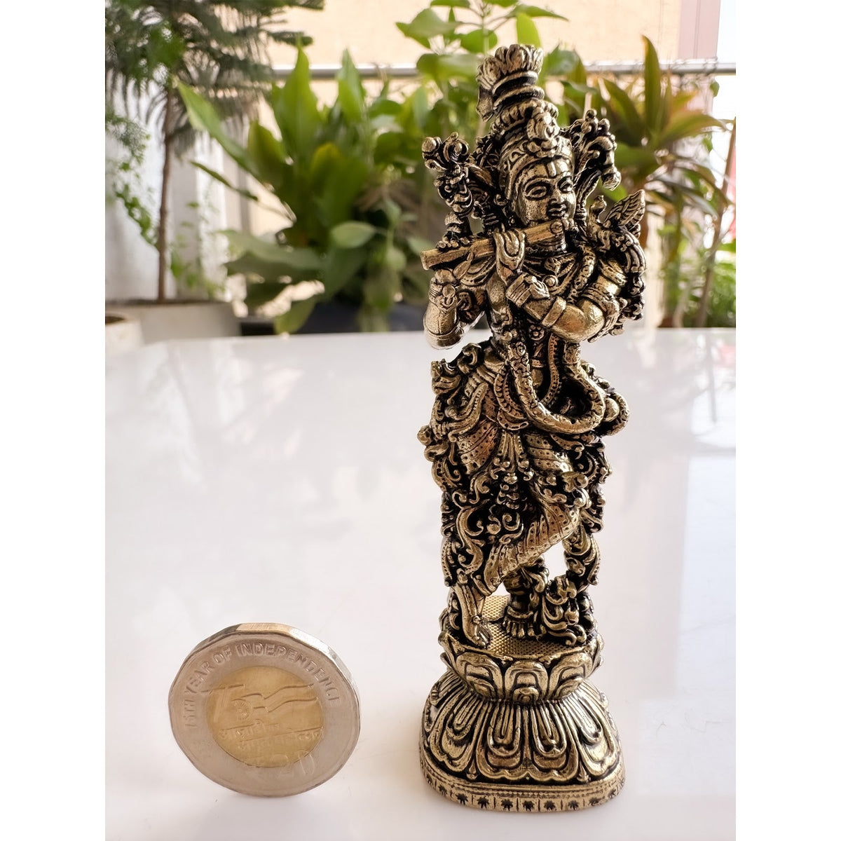 Pure Brass Miniature Krishna Ji Murti