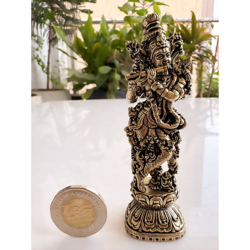 Pure Brass Miniature Krishna Ji Murti