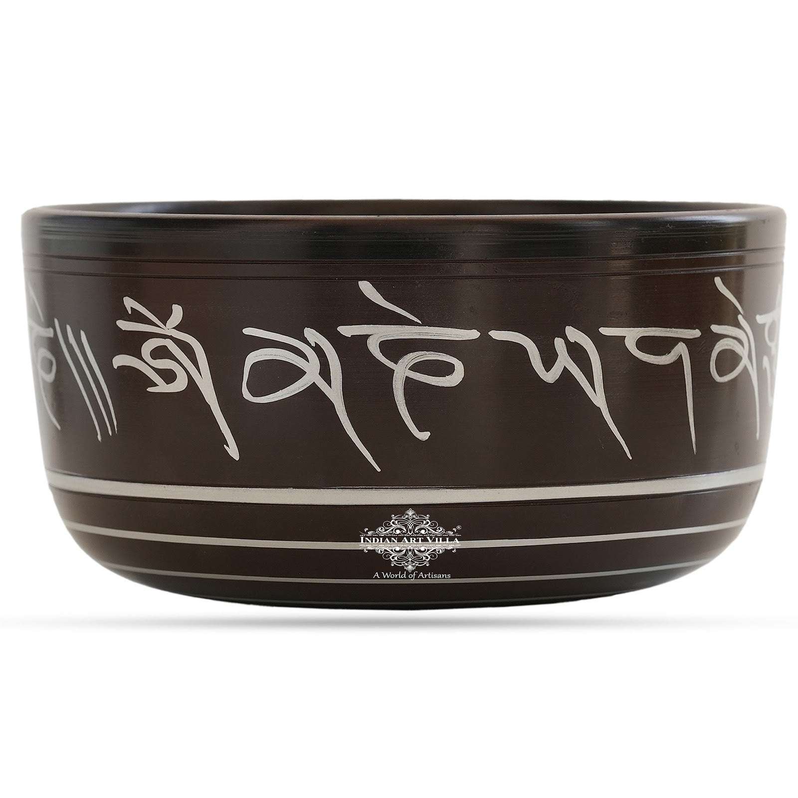 Handcrafted Tibetan Singing Brass Bowl with Sacred Engravings- Helpful For Meditation.