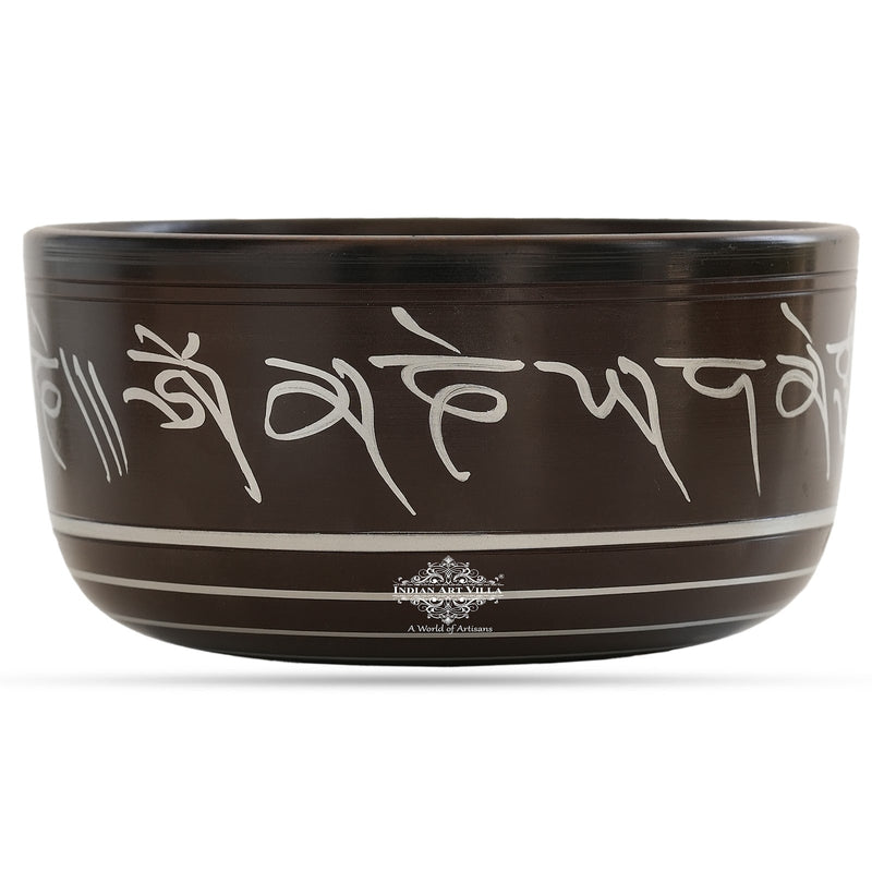 Handcrafted Tibetan Singing Brass Bowl with Sacred Engravings- Helpful For Meditation.