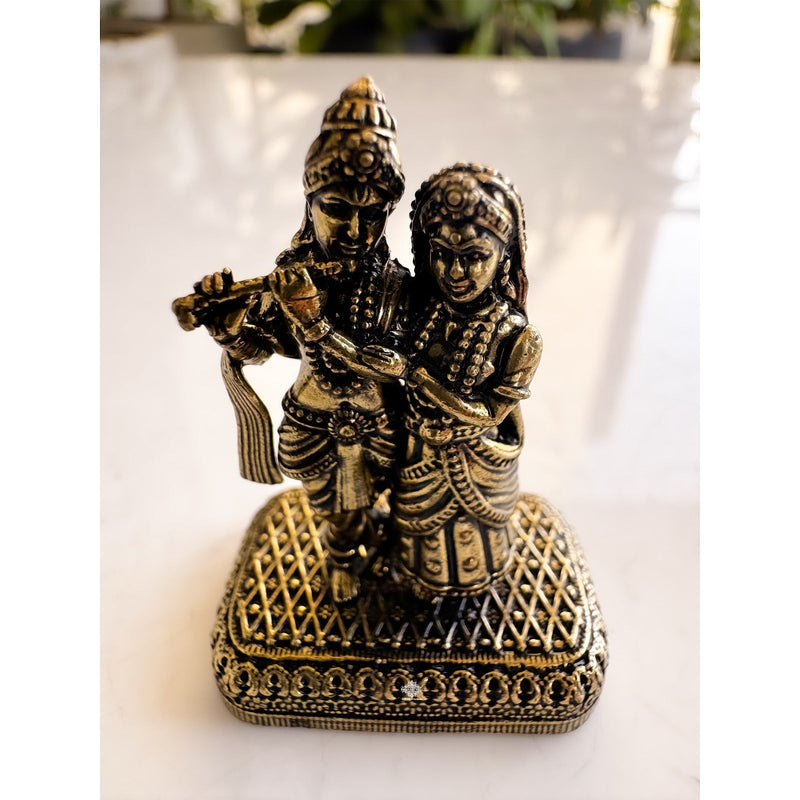 Pure Brass Miniature Radha Krishna Murti