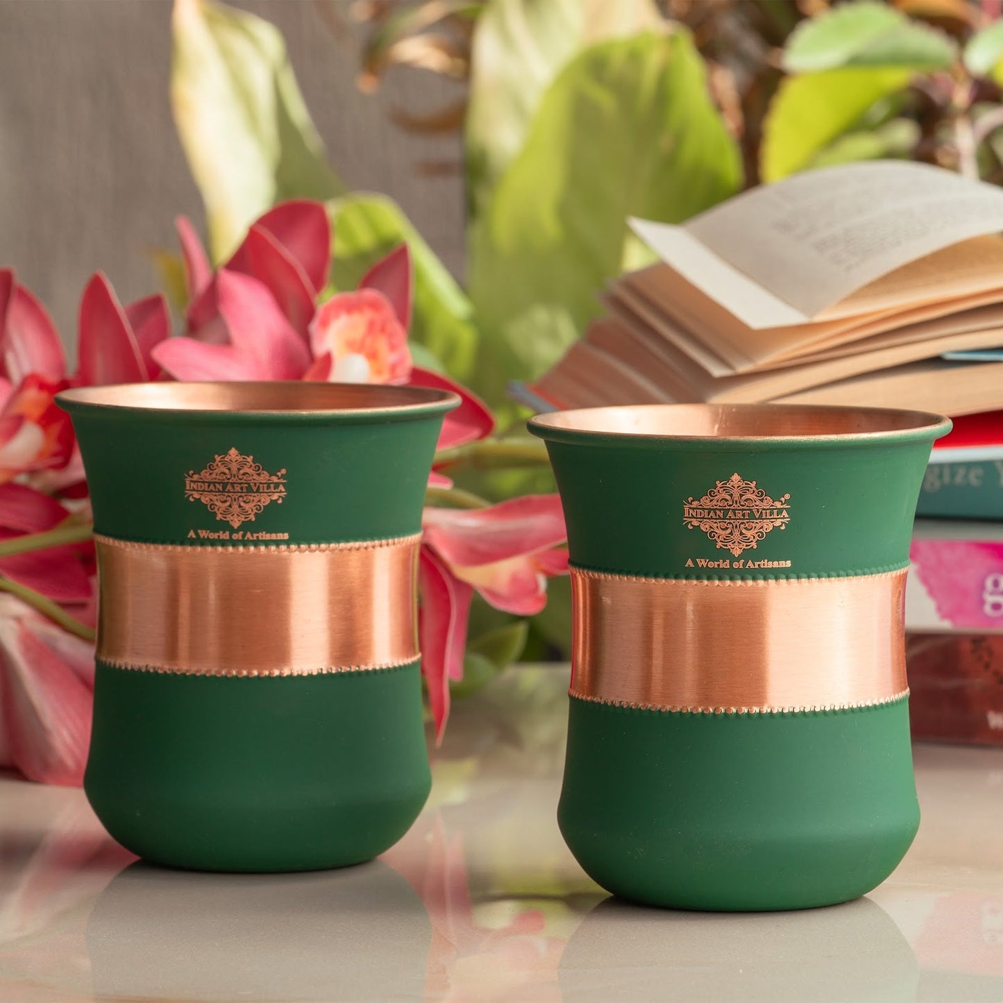 Pure Copper Half Silk Finish Glass – 300 ML