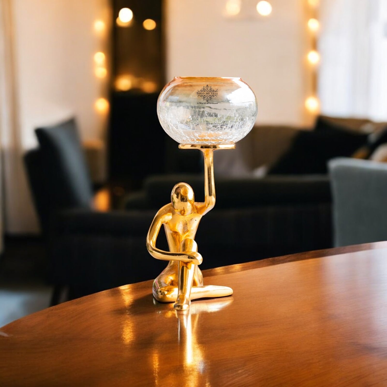 Gold Finish Decorative Candle Holder – Luxury Home Decor