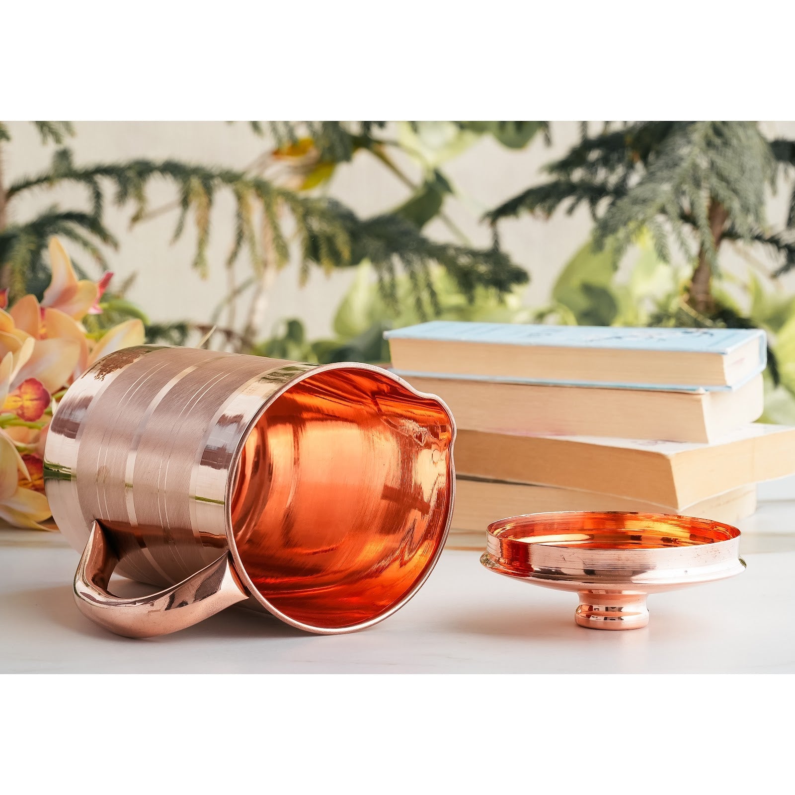 Pure Copper Luxury Design Jug with Lid and Handle – 1700 ML