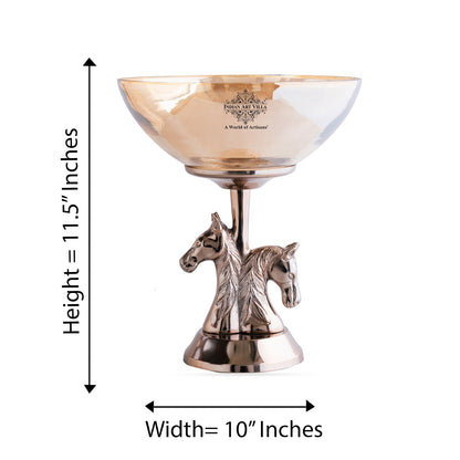 Antique Decorative Bowl with Horse Design Pedestal, Fruit Bowl, Snack Server, Centerpiece Dish, Home & Table Decor