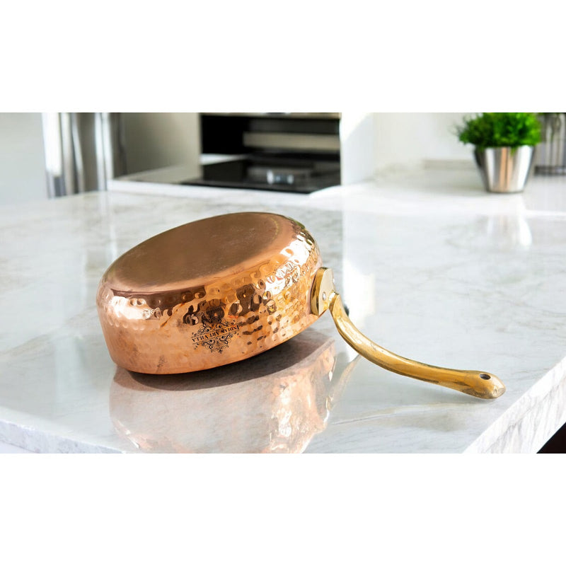 Handcrafted Pure Copper Round Pan with Tin Lining, Serveware, Cookware