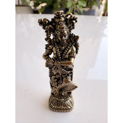Pure Brass Miniature Handcrafted Radha Ji Idol For Home Mandir - 7.4 cm