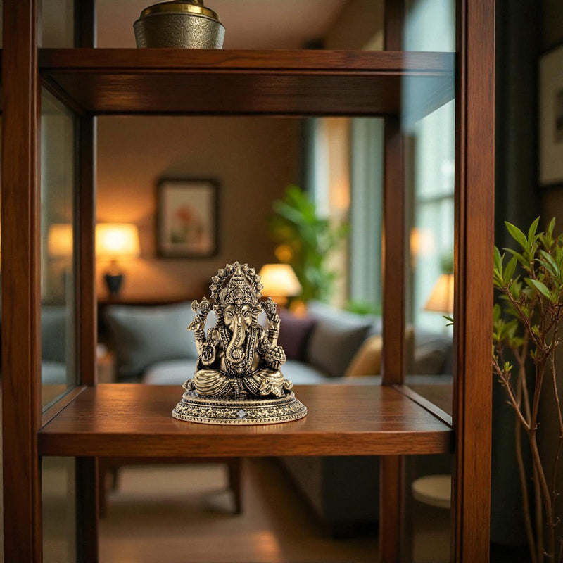 Pure Brass Ganesh Ji Idol for Home Pooja & Decor