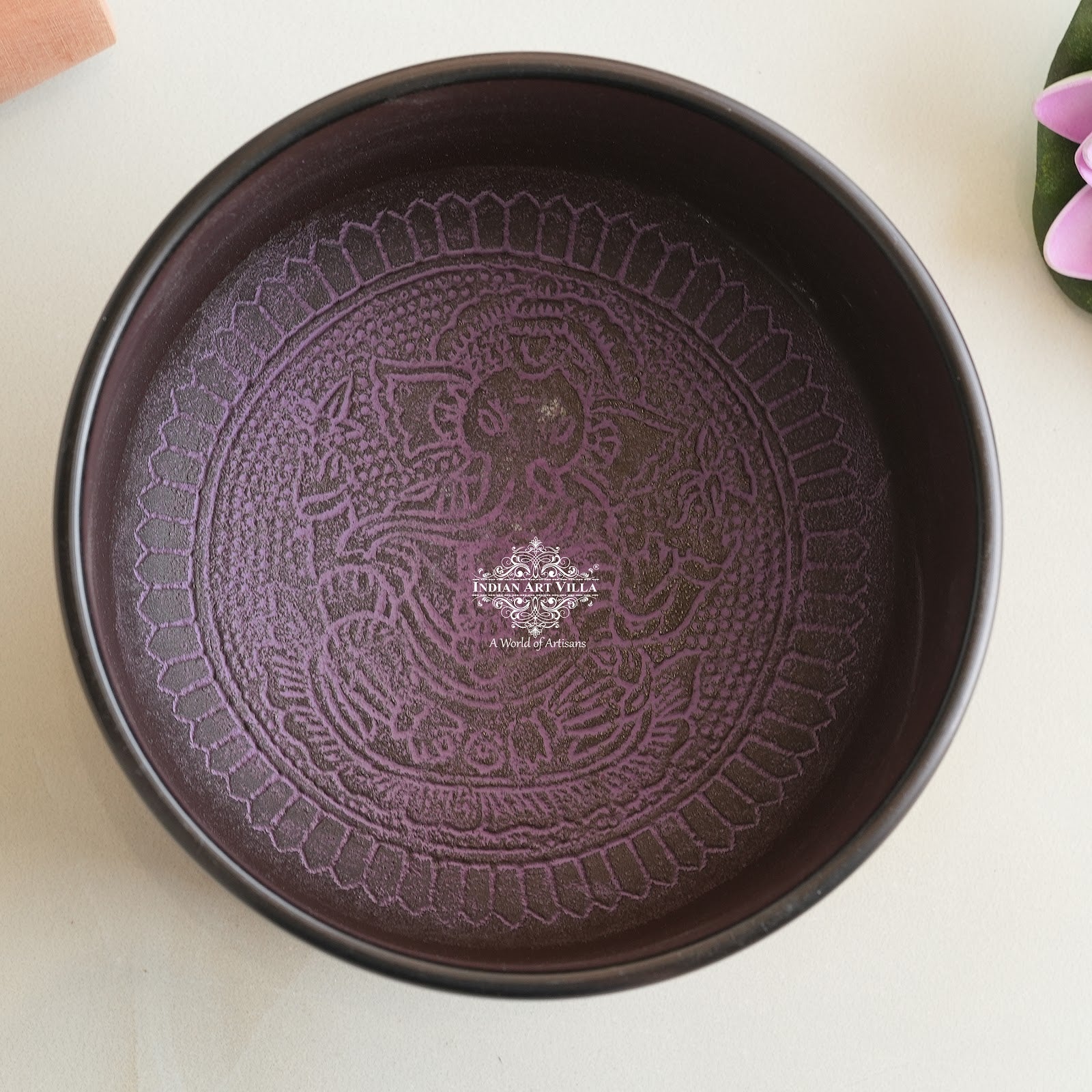 Handcrafted Tibetan Singing Brass Bowl with Sacred Engravings- Helpful For Meditation.