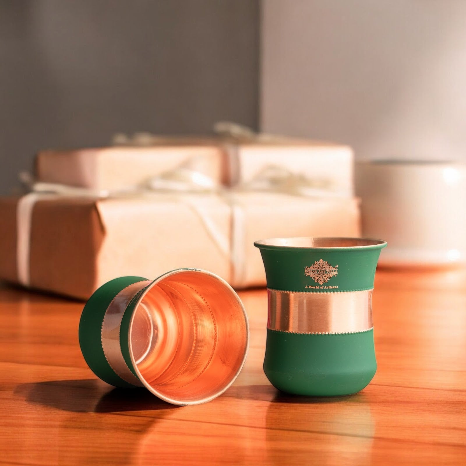 Pure Copper Half Silk Finish Glass – 300 ML