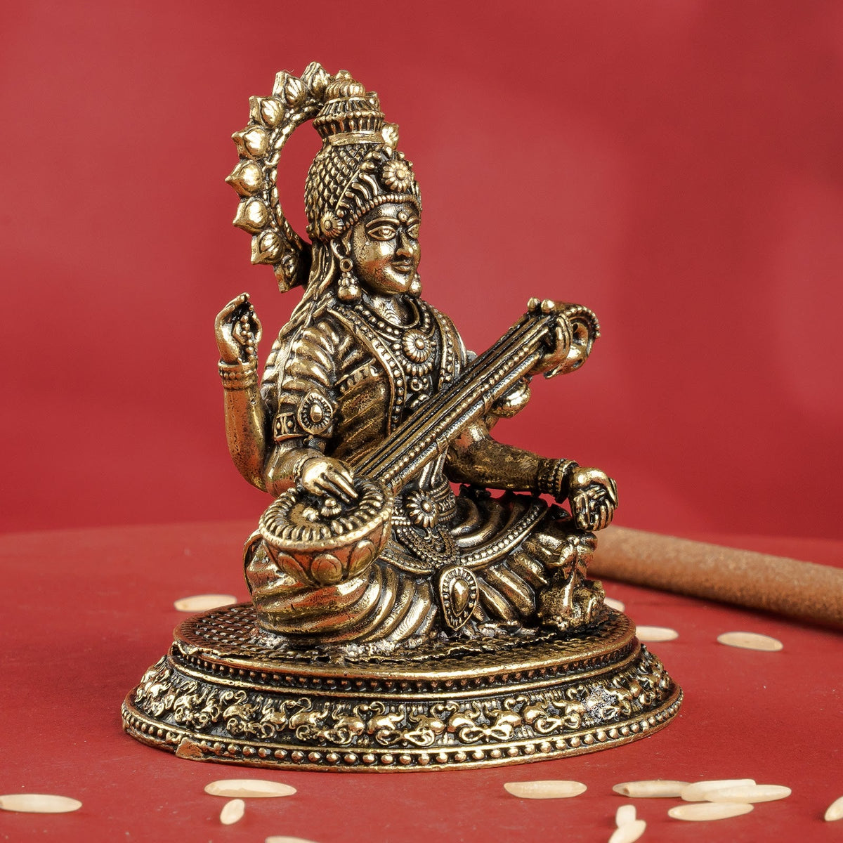 Pure Brass Goddess Saraswati ji Idol
