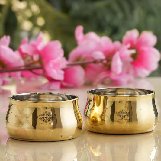 Steel Brass Curved Chuttni Bowl, Volume-75 ML