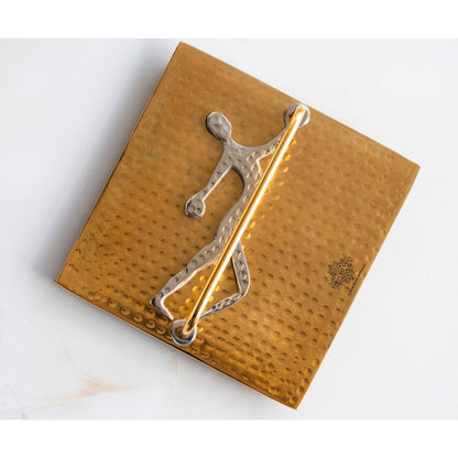 Gold Finish Hammered Design Napkin Holder with Lady Design – Elegant Table Organizer for Dining