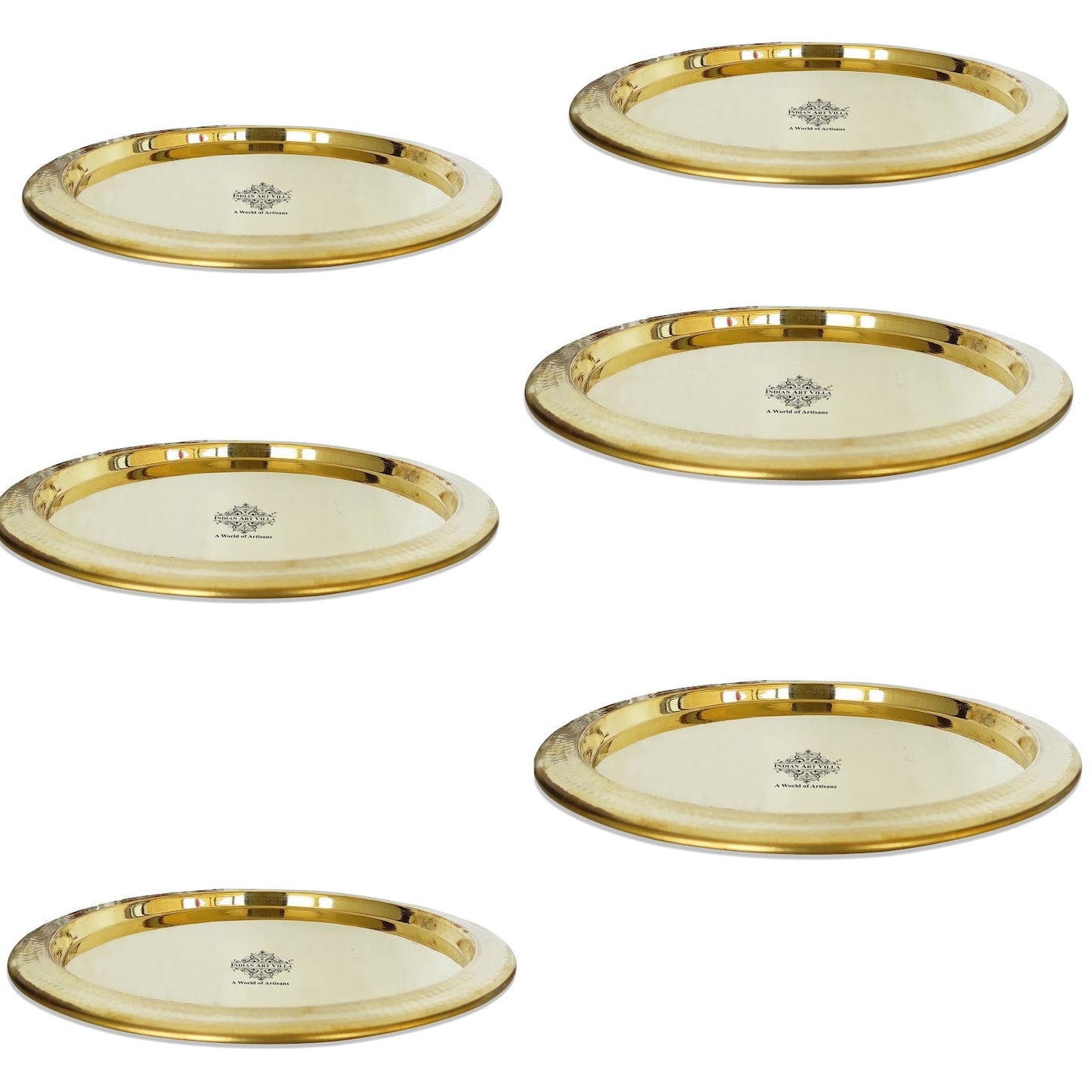 Handcrafted Pure Brass Serving Plate | Thali, Tableware, Serveware for Home, Hotel, Restaurant