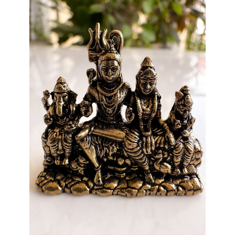 Pure Brass Miniature Shiv Family Murti - 3.30 cm