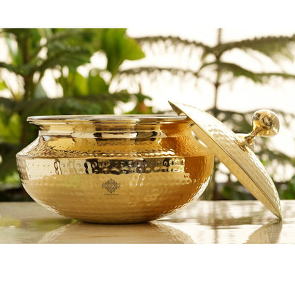 Pure Brass Handi / Degchi With Tin Lining Inside & Lid