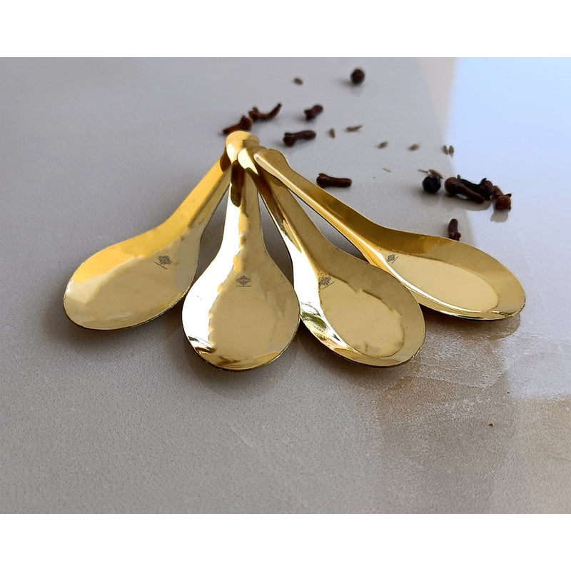 Pure Brass Gold Float Masala Spoon