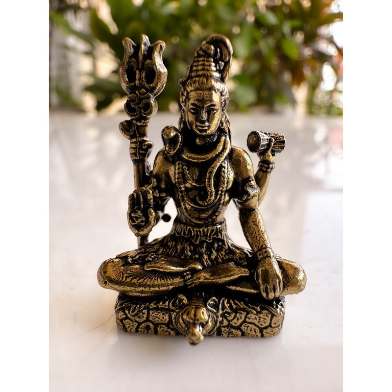 Pure Brass Miniature Shiv Ji Murti For Home Temple